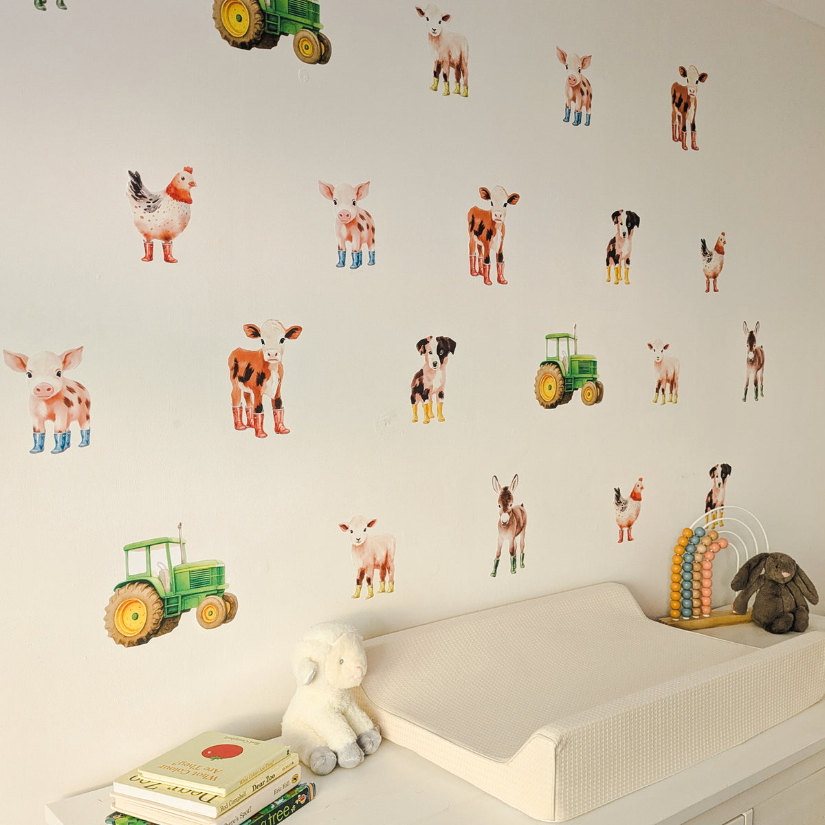 Farm theme fabric wall stickers for a nursery or playroom