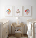 Load image into Gallery viewer, Flower Nursery Prints | Set of 3 | Personalised Wall Art for Girls' Room - RoseRowanDesign - 
