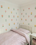 Load image into Gallery viewer, Premium Fabric Nursery Wall Stickers - Pastel Flower Decals

