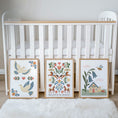 Load image into Gallery viewer, Three folk art prints styled beside a cot
