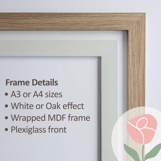 Frame My Prints - A4 & A3 White or Oak Effect Frames
