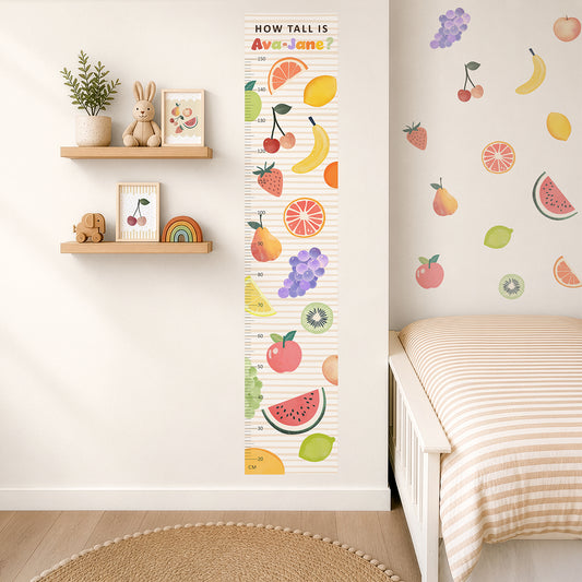 Personalised Children’s Height Chart Wall Sticker - Fruit