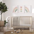 Load image into Gallery viewer, Hearts and Rainbow | Set of 3 Prints | Dusty Pink and Green - RoseRowanDesign - Wall Art
