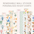 Load image into Gallery viewer, Personalised Children’s Height Chart Wall Sticker - Hot Air Balloons
