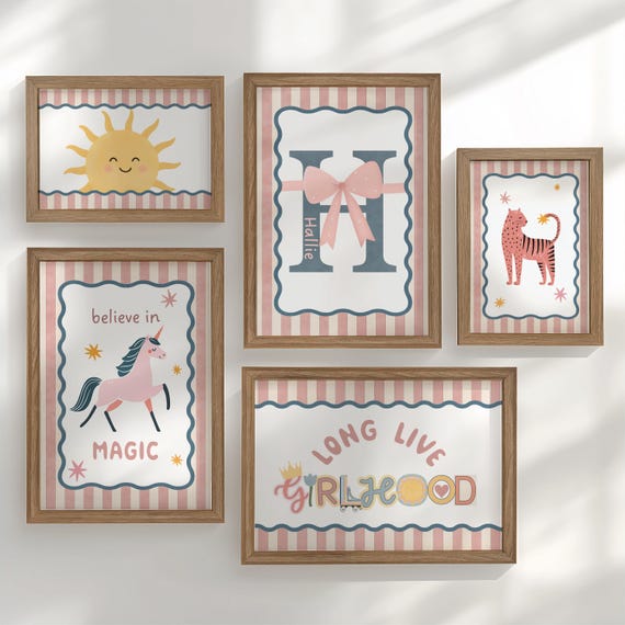 Long Live Girlhood Nursery Gallery Wall | Set of 5 Prints