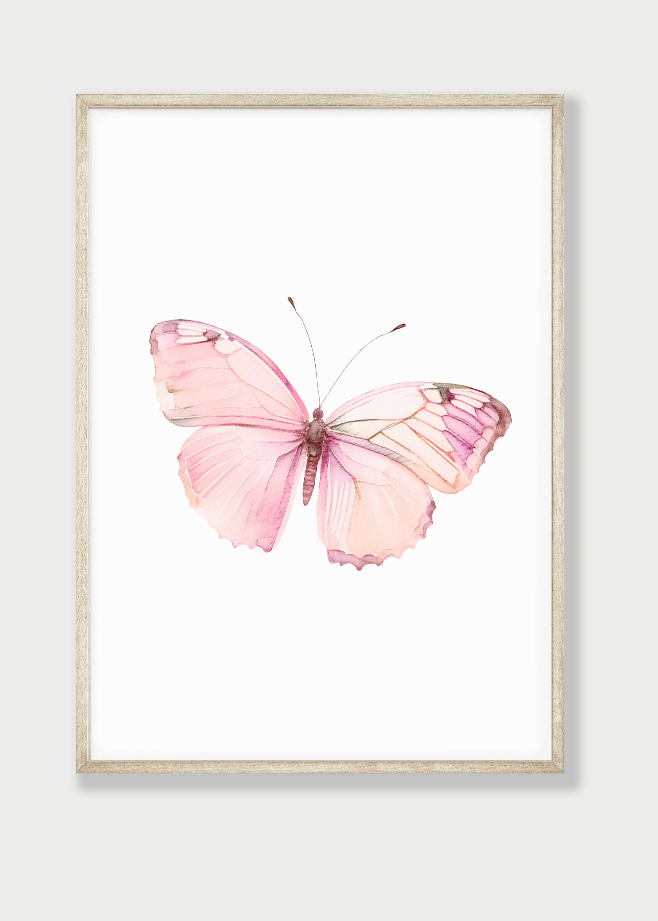 Pink Butterfly Personalised Set Of 3 Nursery Prints For Baby Girls Room, Girl Bedroom Prints, Pink Nursery Decor Wall Art, Butterflies Print