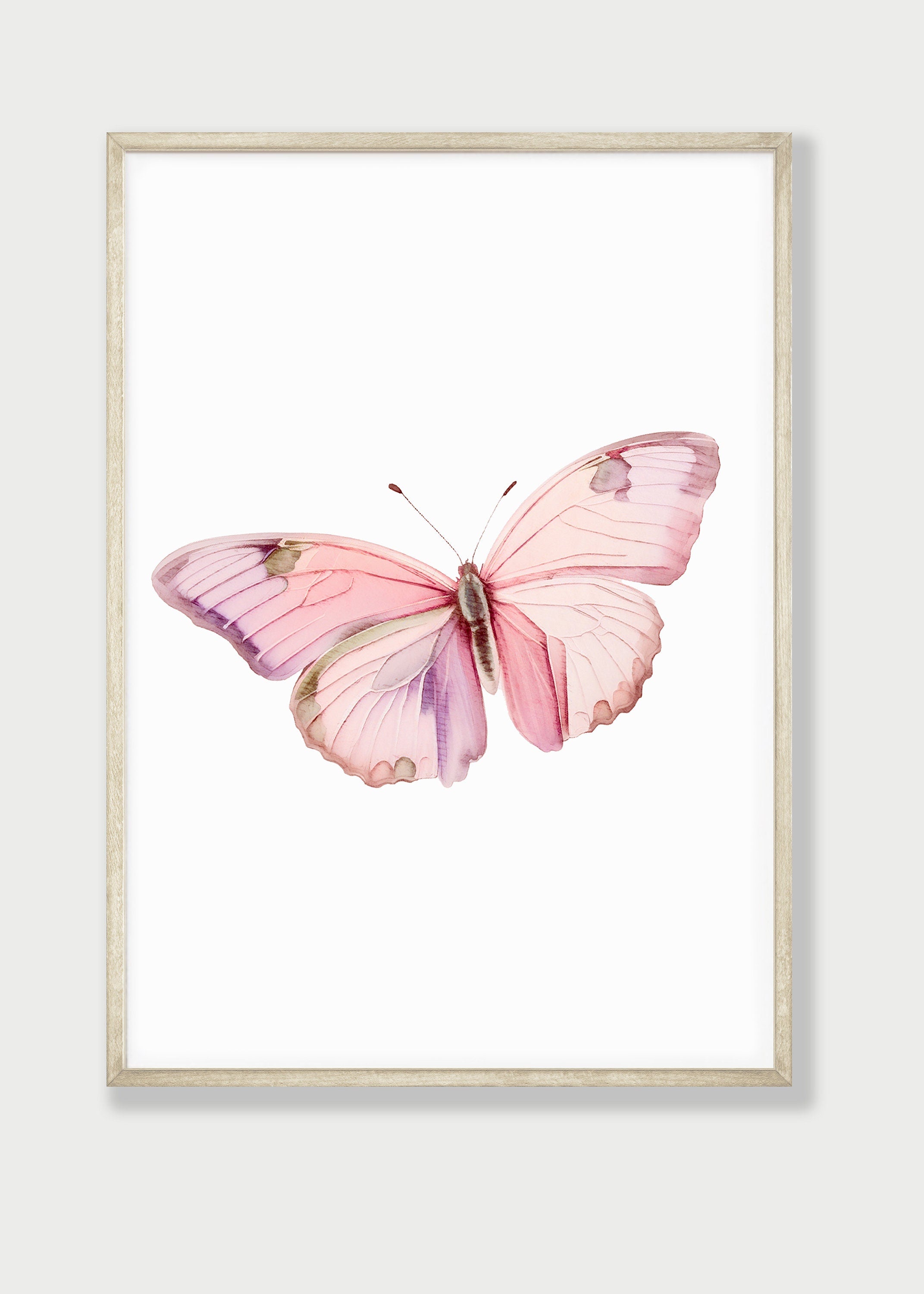 Pink Butterfly Personalised Set Of 3 Nursery Prints For Baby Girls Room, Girl Bedroom Prints, Pink Nursery Decor Wall Art, Butterflies Print