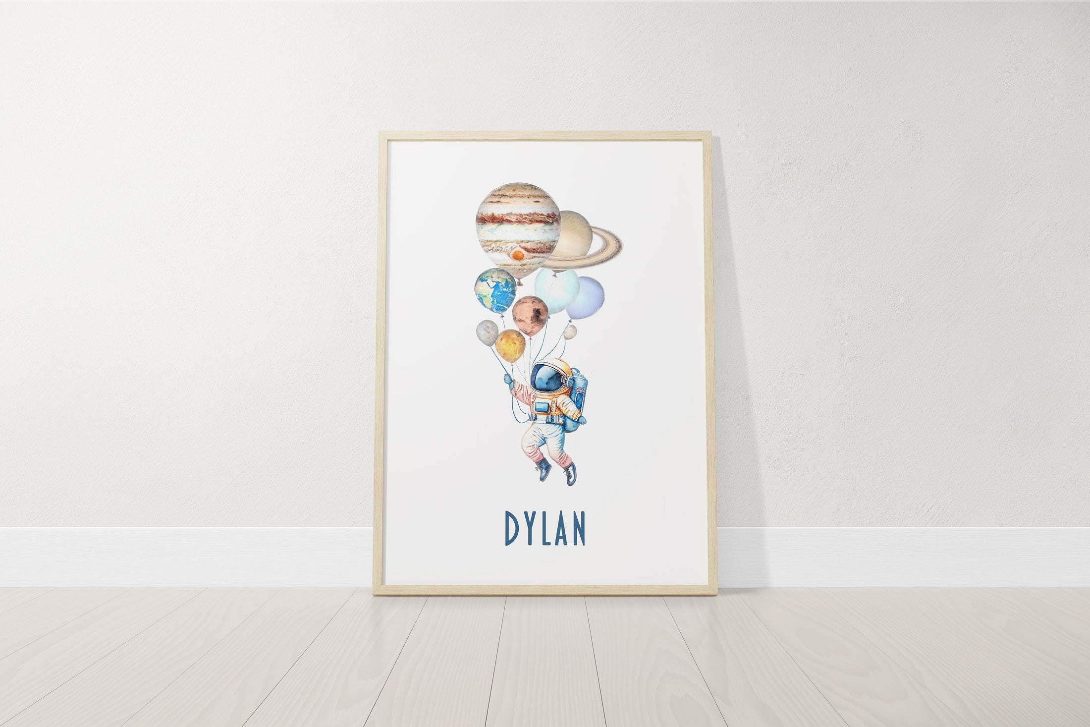 Personalised Space Nursery Set of 3 Prints, Solar System Nursery Wall Art Decor for Boys Nursery, Baby Boy Bedroom, Astronaut Kids Posters