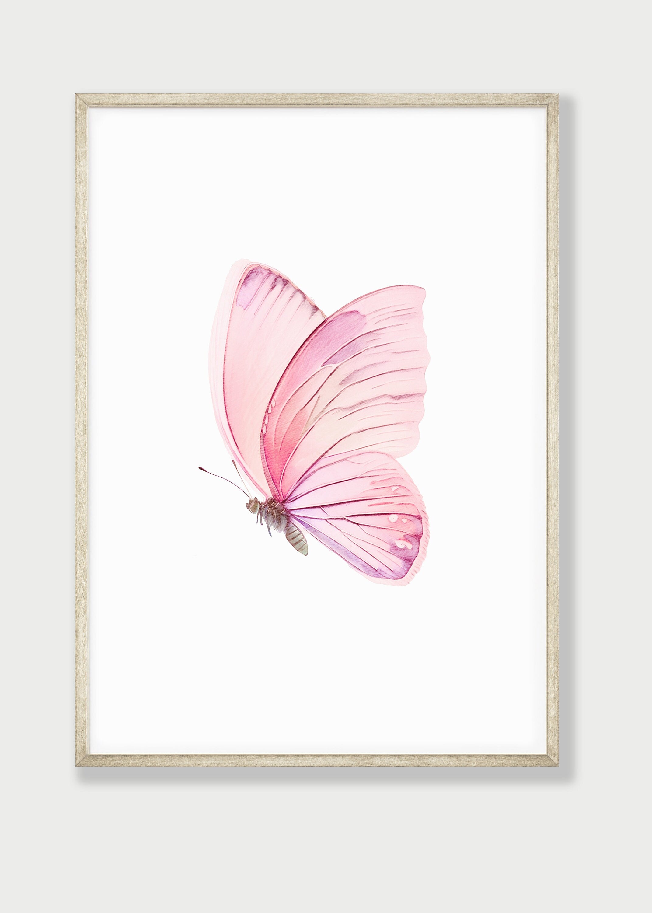 Pink Butterfly Set Of 3 Nursery Wall Art For Baby Girls Room, Girly Bedroom Prints, Pink Nursery Decor Wall Art, Butterflies Print Set
