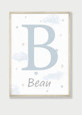 Load image into Gallery viewer, Personalised Name Print For Nursery, Safari Nursery Wall Art For Baby Girls Bedroom, Girls Nursery Decor, Hot Air Balloon Moon and Stars Art
