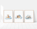 Load image into Gallery viewer, Safari Animal Prints For Nursery, Set Of 3 Safari Animal Nursery Wall Art Prints For Baby Boys Room, Neutral Nursery Decor, Cloud Wall Art
