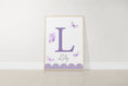 Load image into Gallery viewer, Purple Butterfly Personalised Set Of 3 Nursery Prints For Baby Girls Room, Girl Bedroom Prints, Nursery Decor Wall Art, Butterflies Print
