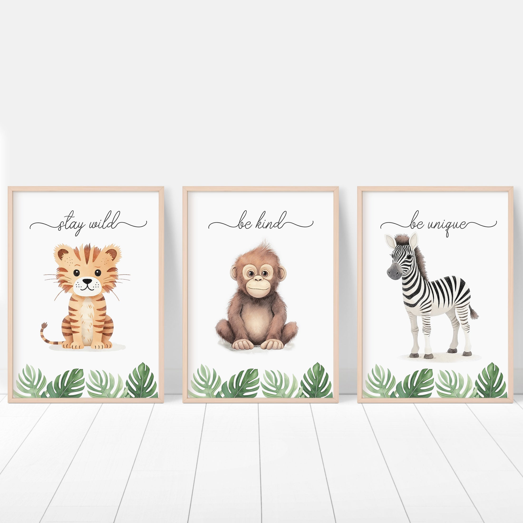Safari Animal Prints For Nursery, Set Of 6 Safari Theme Nursery Prints For Baby Room, Jungle Nursery Decor Wall Art, Unisex Bedroom Pictures