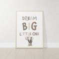 Load image into Gallery viewer, Safari Animal Set of 3 Prints for Nursery, Rainbow Wall Art for Baby Bedroom, Beige Nursery Decor, Hot Air Balloon, Dream Big Little One
