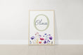 Load image into Gallery viewer, Personalised Wildflower Set Of 3 Nursery Wall Art Prints For Girls Room, Botanical Girl Bedroom, Purple Floral Decor, Custom Initial Print
