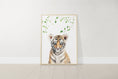 Load image into Gallery viewer, Personalised Name Print, Safari Animal Nursery Prints, Set Of 3 Jungle Theme Prints, Green Botanical, Neutral Nursery Decor, Kids Bedroom
