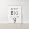 Load image into Gallery viewer, Safari Animal Set of 3 Prints for Nursery, Rainbow Wall Art for Baby Boy Bedroom, Green Nursery Decor, Hot Air Balloon, Dream Big Little One
