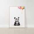 Load image into Gallery viewer, Set of 3 Nursery Wall Prints, Panda Bear Theme Decor For Babies Bedroom, Neutral Nursery Animal Wall Art, Playroom Pictures, Nursery Art
