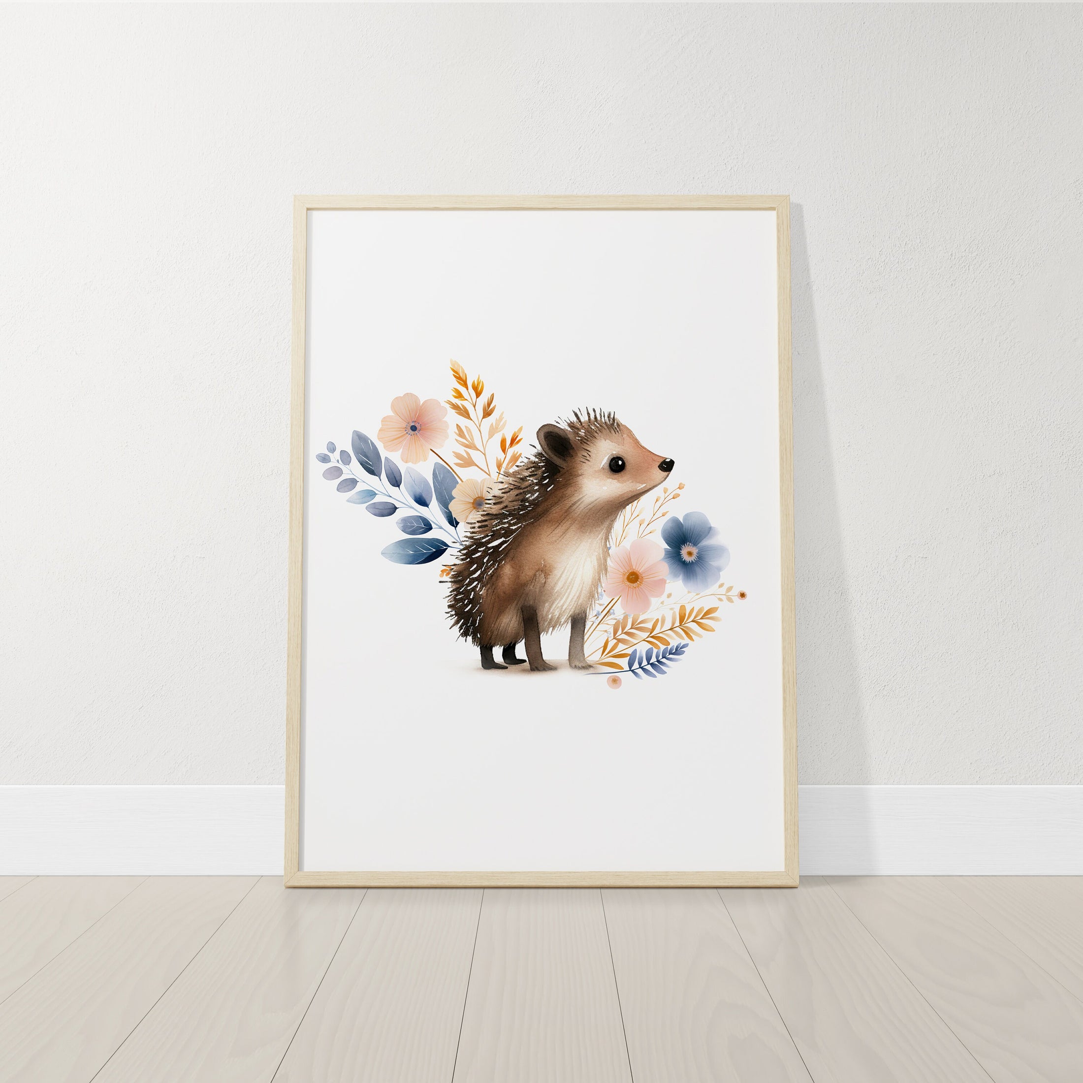 Woodland Animal Nursery Prints, Set Of 6 Forest Animal Wall Art for Baby Girls Room, Boho Nursery Decor, Girls Wildflower Nursery Wall Art