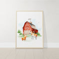Load image into Gallery viewer, Personalised Farm Nursery Prints,Set of 3 Custom Tractor Theme Wall Art Prints for Baby Boy Bedroom, Barnyard Animal Unisex Playroom Posters
