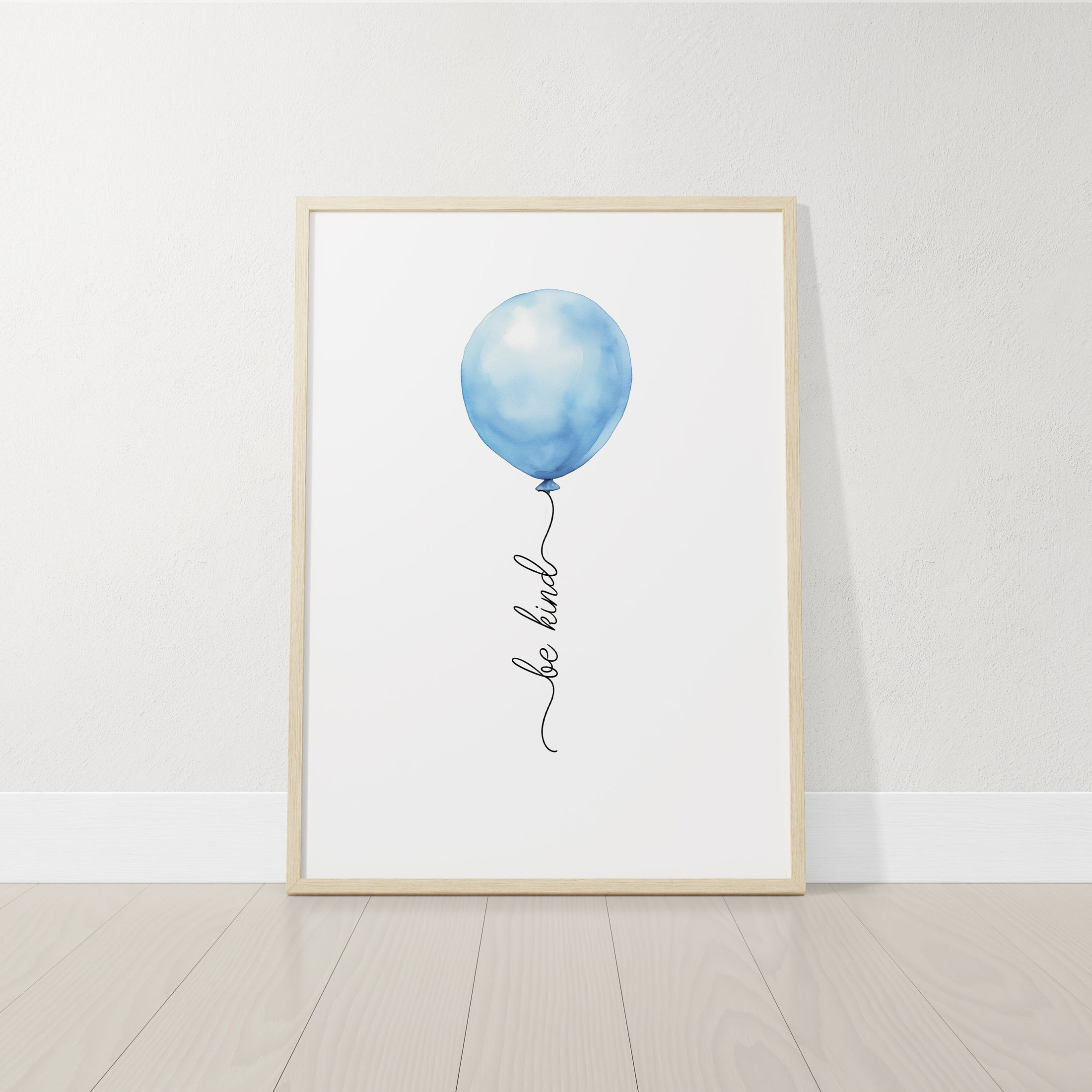 Set of 3 Blue Nursery Wall Prints, Balloons Print For Baby Boys Room, Blue Boys Bedroom Decor, Balloon Art, Toddler Playroom Pictures