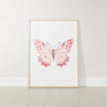 Load image into Gallery viewer, Personalised Pink Butterflies Set Of 3 Nursery Wall Art For Baby Girls Room, Custom Bedroom Prints, Pink Playroom Decor, Butterfly Poster
