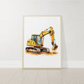 Load image into Gallery viewer, Vehicles Wall Art Set for Boys Room, Transport Nursery Prints, 9,6,4 or 3 Set of Vehicle Pictures, Construction Vehicles, Tractor, Bus, Car
