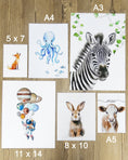 Load image into Gallery viewer, Boho Nursery Prints, Set Of 4 Rainbow Nursery Prints, Weather Nursery Prints, Cloud Nursery Wall Art For Baby Girls Bedroom, Sun and Moon
