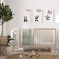 Load image into Gallery viewer, Set of 3 Nursery Wall Prints, Panda Bear Theme Decor For Babies Bedroom, Neutral Nursery Animal Wall Art, Playroom Pictures, Nursery Art
