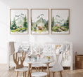Load image into Gallery viewer, Set Of 3 Mountain Nursery Prints, Forest Decor, Green Bedroom Wall Art, Unisex Adventure Outdoor Playroom Posters, Woodland Animal Pictures
