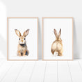 Load image into Gallery viewer, Bunny Prints For Nursery, Set Of 2 Rabbit Nursery Wall Art Prints For Babies Room, Neutral Nursery Decor, Rabbit Nursery Decor Wall Art

