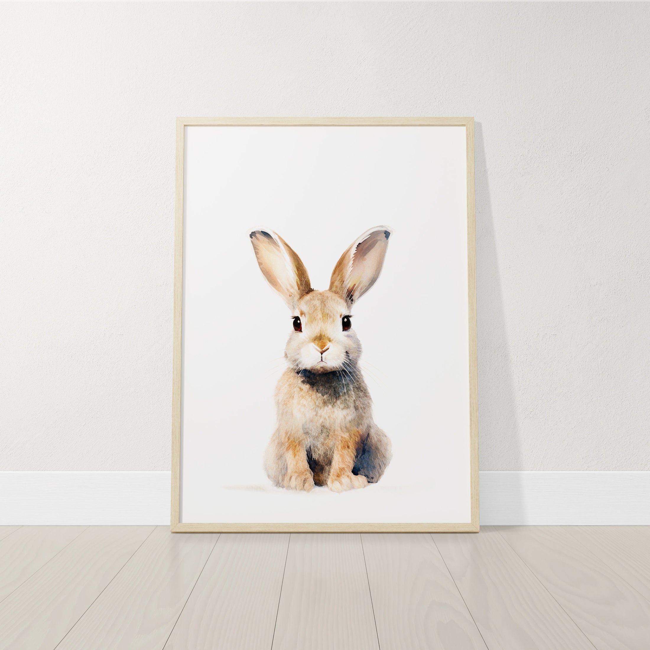 Bunny Prints For Nursery, Set Of 2 Rabbit Nursery Wall Art Prints For Babies Room, Neutral Nursery Decor, Rabbit Nursery Decor Wall Art