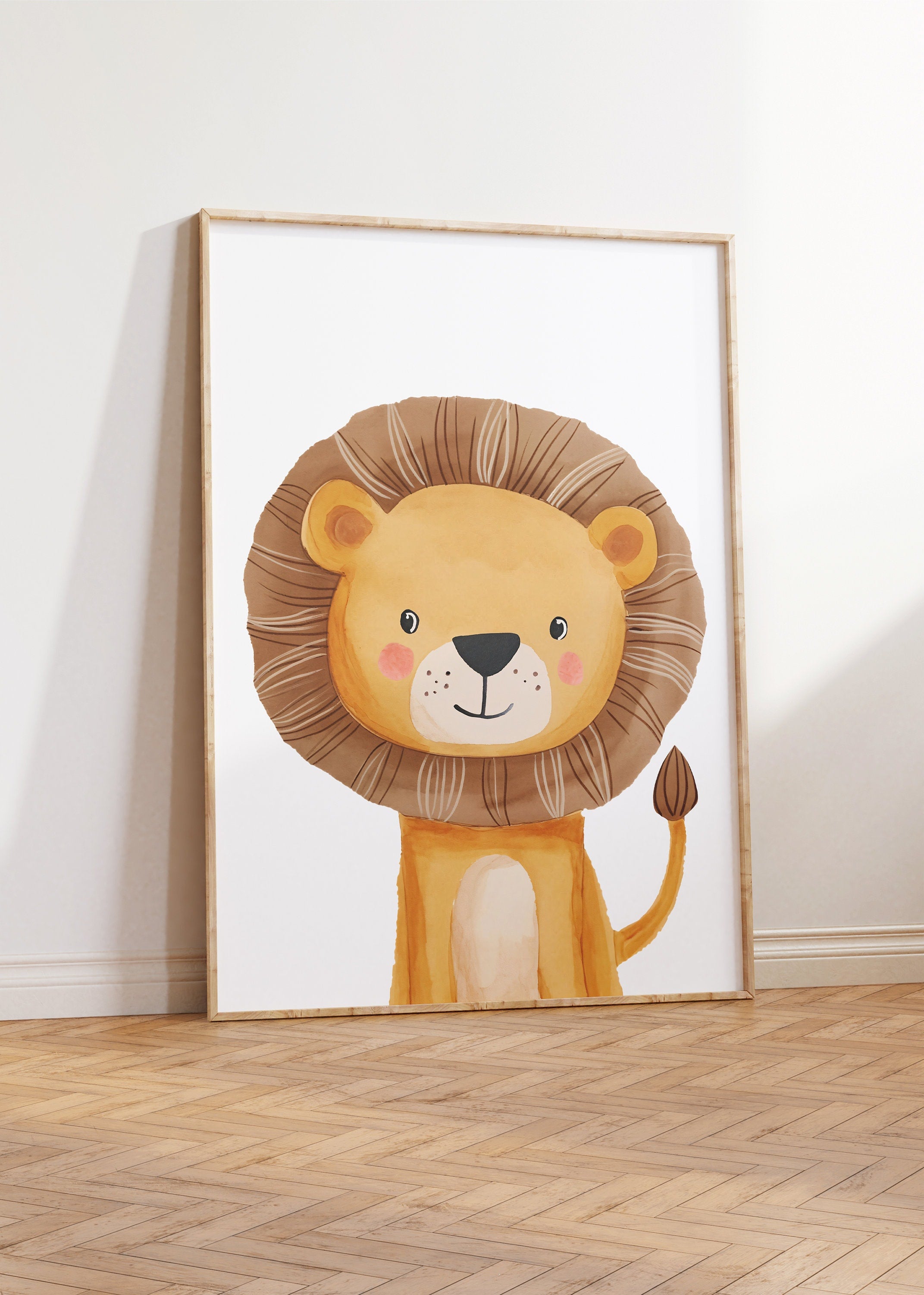 Safari Animal Prints for Nursery, Set Of 3 Safari Nursery Wall Art Pictures for Babies Room, Gender Neutral Decor, Jungle Playroom Posters