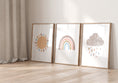 Load image into Gallery viewer, Boho Nursery Prints, Set Of 3 Rainbow Nursery Prints, Sunshine Nursery Prints, Cloud Nursery Wall Art For Baby Girls Bedroom, Neutral Decor
