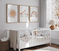 Load image into Gallery viewer, Boho Nursery Prints, Set Of 3 Rainbow Nursery Prints, Wildflower Nursery Prints, Sunshine Nursery Wall Art For Baby Girls Bedroom

