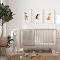 Load image into Gallery viewer, Woodland Animal Nursery Wall Prints, Set of 3 Forest Theme Decor for Babies Bedroom, Neutral Nursery Animal Wall Art, Boho Playroom Pictures
