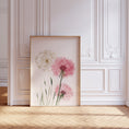 Load image into Gallery viewer, Set of 3 Pink Boho Fairy Nursery Prints, Dandelion Wall Art, Princess Bedroom Decor, Girls Playroom Posters, Pink Tween Girls Room Decor
