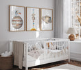 Load image into Gallery viewer, Space Nursery Set of 3 Prints, Solar System Nursery Wall Art Decor for Boys Room, Baby Boy Bedroom, Astronaut Playroom Poster, Kids Art
