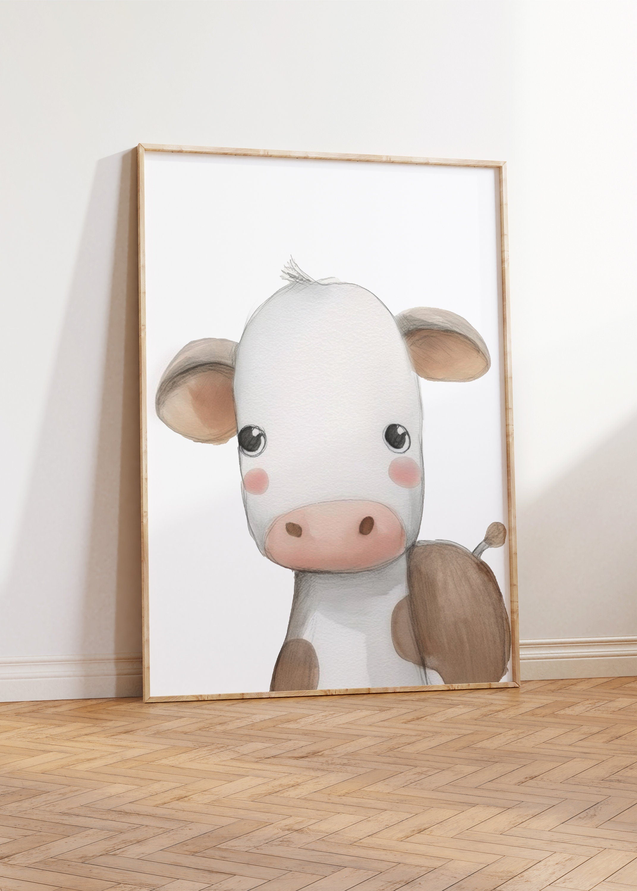Farm Animal Prints for Nursery, Set Of 6 Farm Animal Nursery Wall Art for Babies Bedroom,Gender Neutral Nursery Decor, Playroom Posters