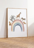 Load image into Gallery viewer, Safari Animal Prints for Nursery, Set of 2 Balloon Wall Art for Babies Room, Neutral Rainbow Kids Posters, Neutral Nursery Playroom Decor
