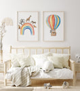 Load image into Gallery viewer, Safari Animal Prints for Nursery, Set of 2 Balloon Wall Art for Babies Room, Colourful Rainbow Kids Posters, Neutral Nursery Playroom Decor

