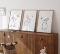 Load image into Gallery viewer, Set of 3 Bunny Line Art Prints for Nursery, Rabbit Pictures for Babies Bedroom, Black and White Kids Room Decor, Gender Neutral Playroom
