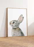 Load image into Gallery viewer, Bunny Prints for Nursery, Set Of 2 Grey Rabbit Wall Art Prints for Babies Bedroom, Gender Neutral Room Decor, Unisex Kids Playroom Decor

