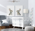 Load image into Gallery viewer, Bunny Prints for Nursery, Set Of 2 Grey Rabbit Wall Art Prints for Babies Bedroom, Gender Neutral Room Decor, Unisex Kids Playroom Decor
