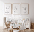 Load image into Gallery viewer, Set of 3 Bunny Line Art Prints for Nursery, Rabbit Pictures for Babies Bedroom, Black and White Kids Room Decor, Gender Neutral Playroom
