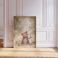 Load image into Gallery viewer, Set of 3 Woodland Animal Nursery Prints, Neutral Beige & Green Kids Bedroom Decor, Unisex Forest Playroom Posters, Scandi Wall Art Pictures
