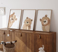 Load image into Gallery viewer, Peeking Bears Set of 3 Nursery Prints, Bear Theme Decor For Babies Bedroom, Gender Neutral Nursery Wall Art, Peek a Boo Playroom Pictures
