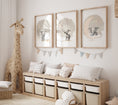 Load image into Gallery viewer, Beige Elephant Nursery Prints, Set Of 3 Nursery Wall Art for Baby Boys Bedroom, Boho Girls Nursery, Playroom Decor, Gender Neutral Nursery
