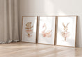 Load image into Gallery viewer, Set of 3 Girls Ballet Nursery Prints, Bunny, Swan and Teddy in Pink Tutus for little Girls Bedroom, Playroom or Nursery, Neutral Decor
