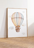 Load image into Gallery viewer, Personalised Set of 3 Safari Animal Prints for Nursery, Bedroom or Playroom, Gender Neutral Baby's Room, Hot Air Balloon, Boat & Rainbow
